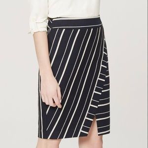 NWT Ann Taylor Loft Striped Faux Wrap Pencil Skirt 12